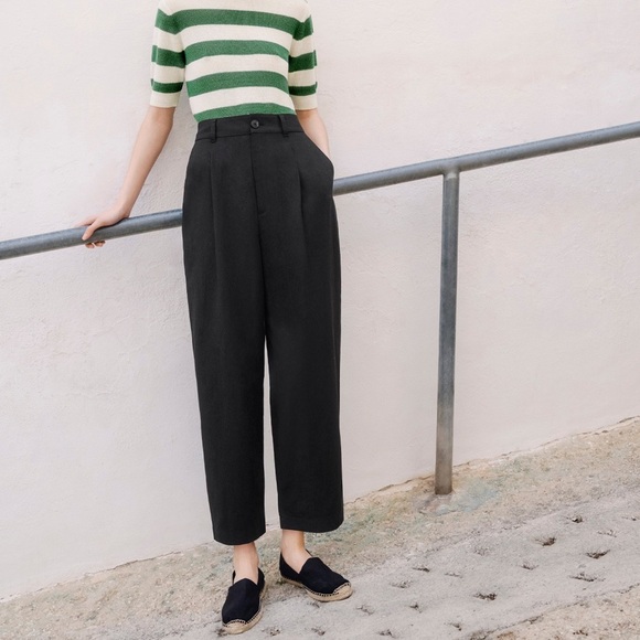 Comptoir Des Cotonniers Pants - COMPTOIR DES COTONNIERS|UNIQLO - Tweed Wool Pleated Plattered Trousers